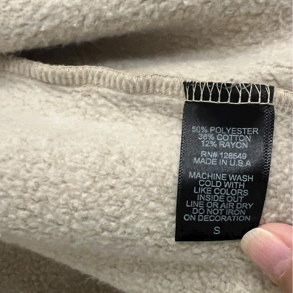 AVIATOR NATION 5 STRIPE ZIP UP HOODIE TAN/BROWN INTENTIONAL FADING COZY SMALL - Picture 9 of 10